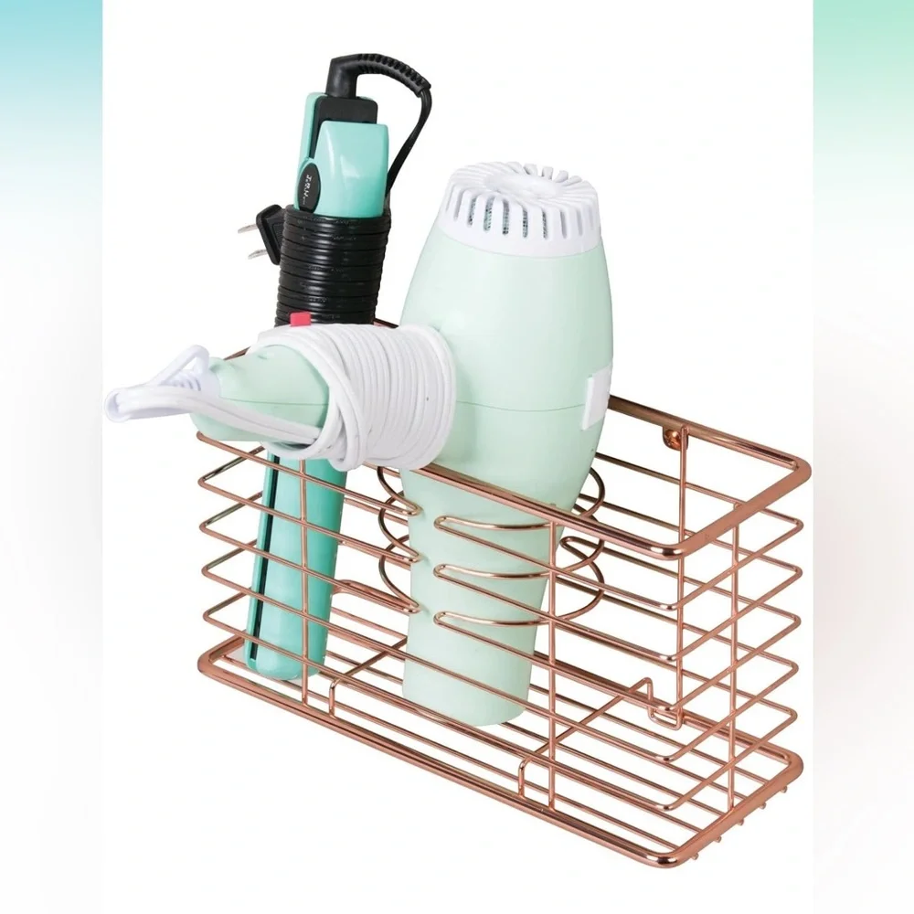 NEW mDesign Steel Wall Mount Hair Dryer Storage Organizer